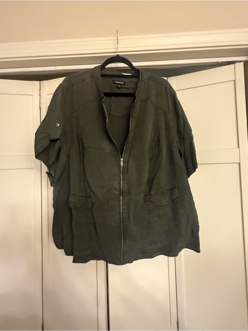 torrid Olive Green Zippered Utility Jacket